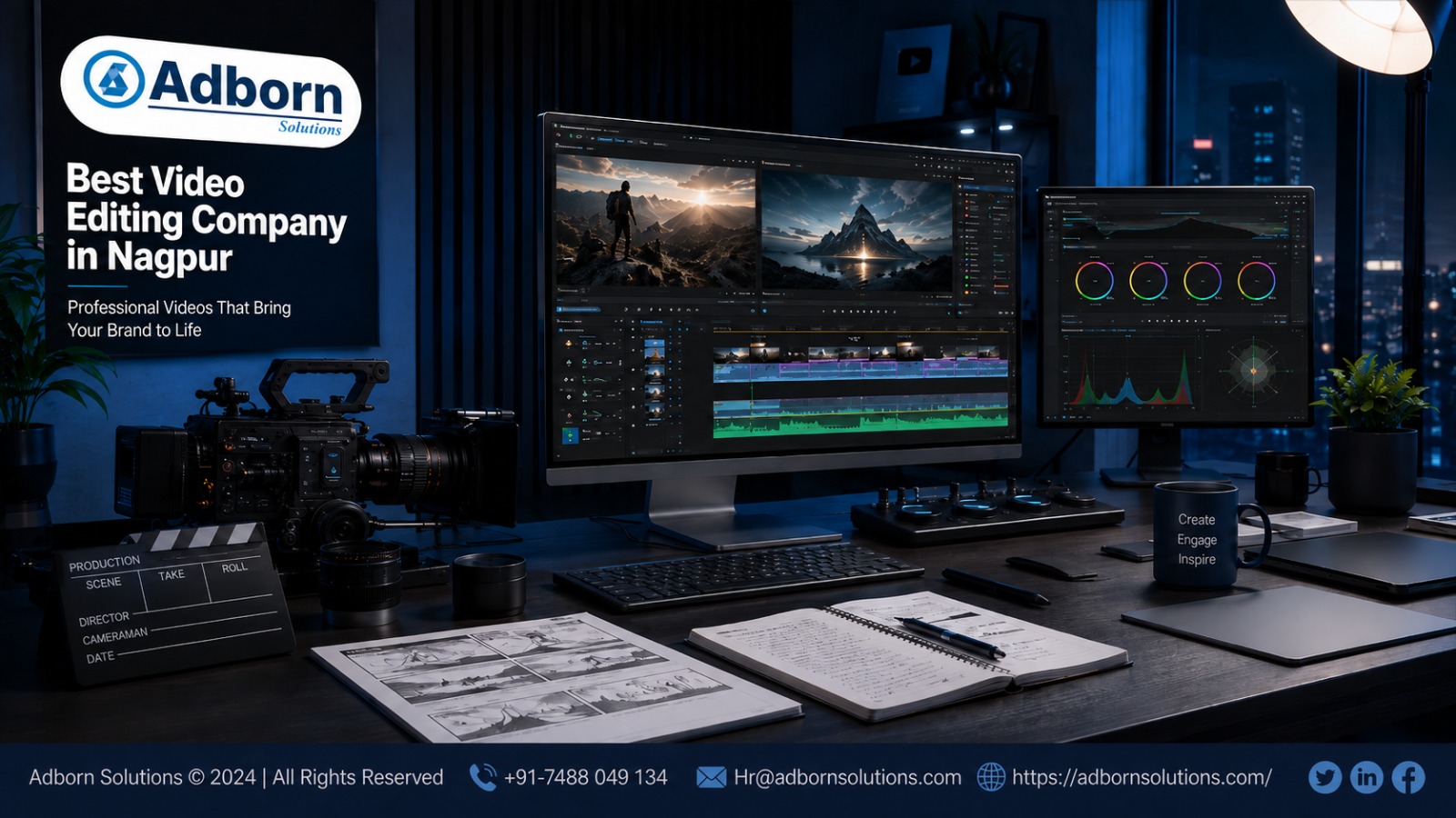 Professional video editing services by Adborn Solutions